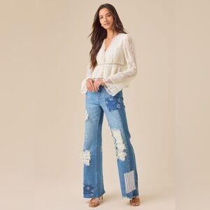 ✨NEW✨ Altar'd State Keri Patchwork Flare Jean